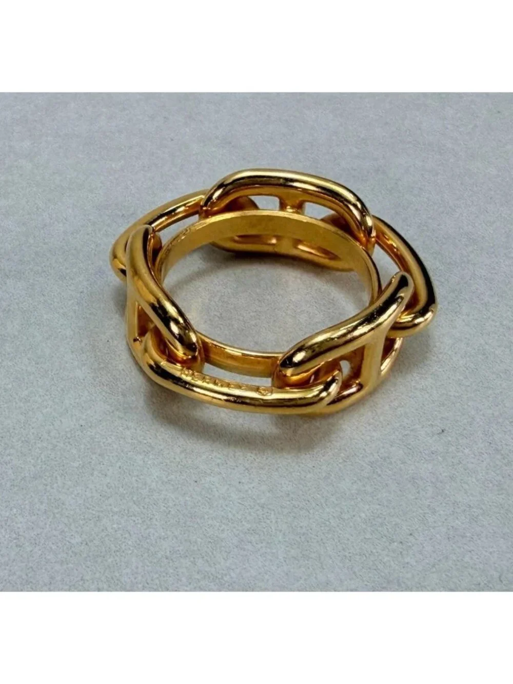 Hermes Chaine d'Ancre Scarf Ring Gold Hardware Elegant Accessory